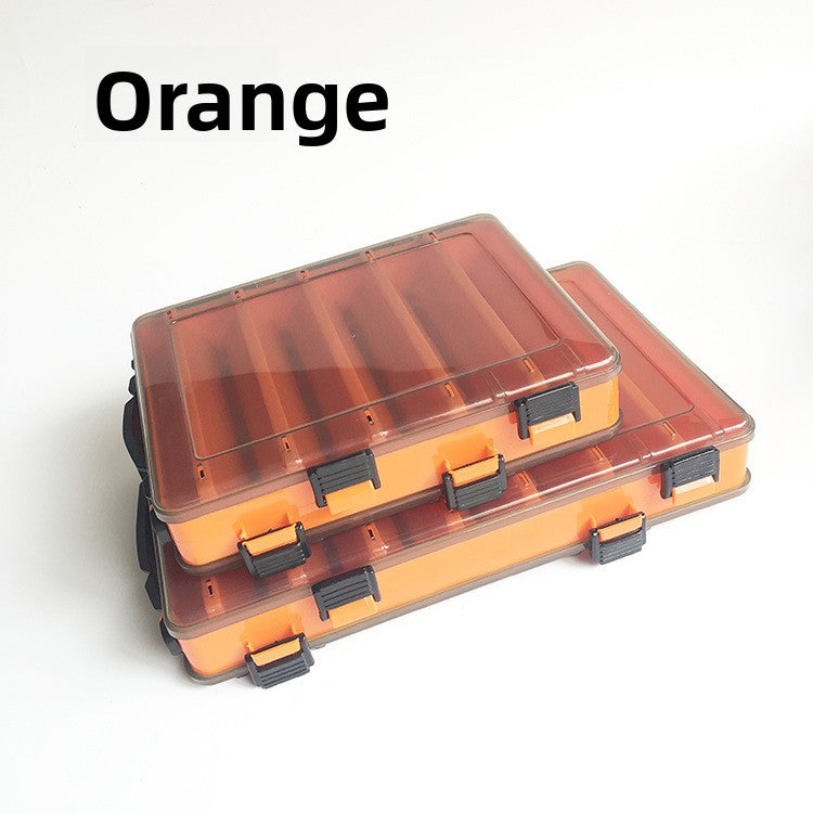Double-sided lure bait box with V-shaped clip slots