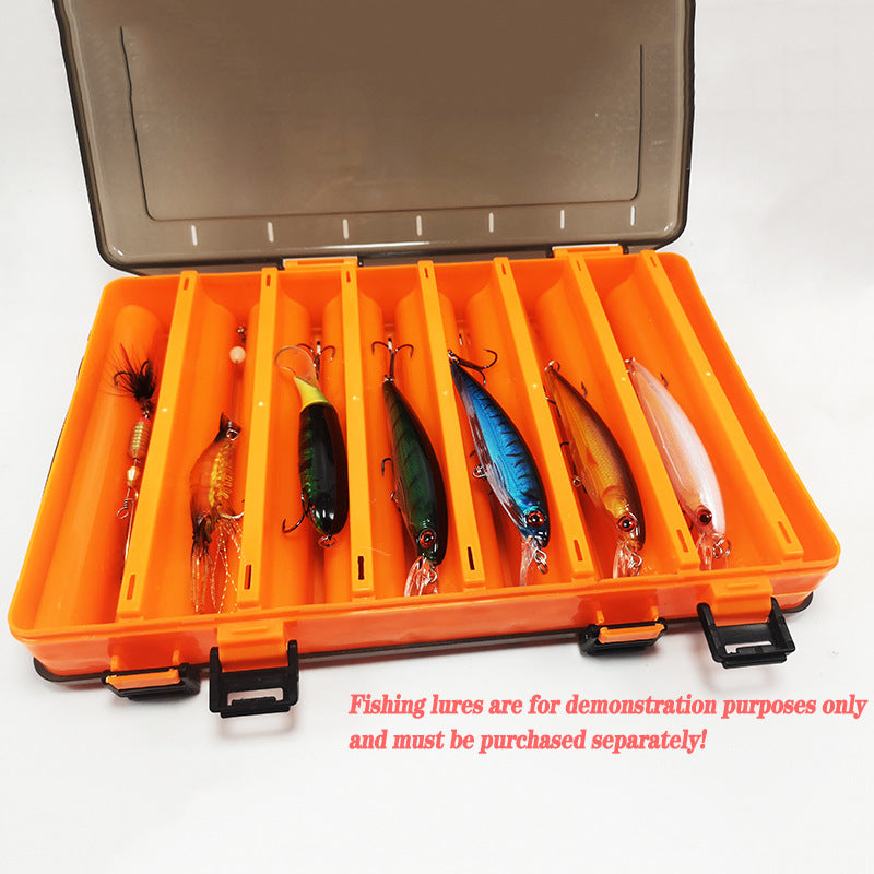 Double-sided lure bait box with V-shaped clip slots