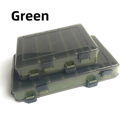 Double-sided lure bait box with V-shaped clip slots